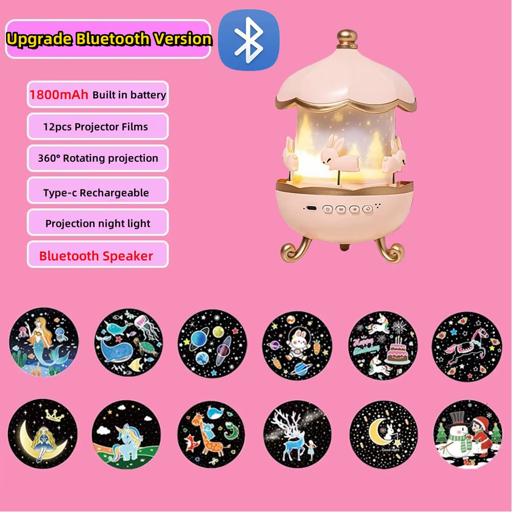 Star Projector for Kids 12 Films Star Lights for Ceiling Projector Baby Night Lamp with Bluetooth Speaker Exquisite Gifts