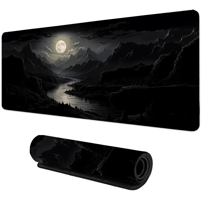 Night Moonlight Large Non-Slip Gaming Mouse Pad - Perfect for Esports & Office Use!
