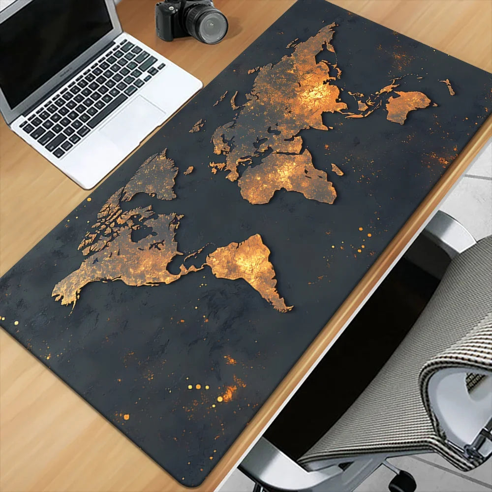 Extra Large World Map Gaming Mouse Pad - Non-Slip Rubber Desk Mat for PC & Laptop - Perfect Gamer Desk Accessory