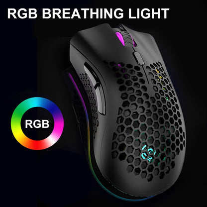 Experience Ultimate Precision with the 2.4G Wireless RGB Backlit Gaming Mouse - Rechargeable, 1600 DPI, Perfect for Laptops and Desktops!