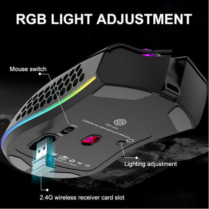 Experience Ultimate Precision with the 2.4G Wireless RGB Backlit Gaming Mouse - Rechargeable, 1600 DPI, Perfect for Laptops and Desktops!
