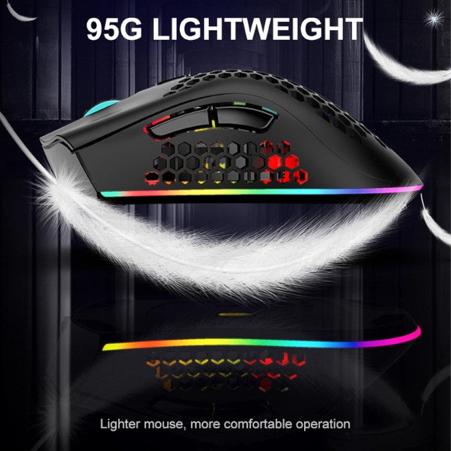 Experience Ultimate Precision with the 2.4G Wireless RGB Backlit Gaming Mouse - Rechargeable, 1600 DPI, Perfect for Laptops and Desktops!