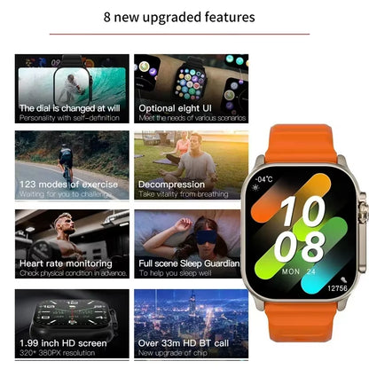 Bluetooth Smartwatch with Heart Rate Monitor and Message Alerts for Android and iOS - Suitable for Men and Women