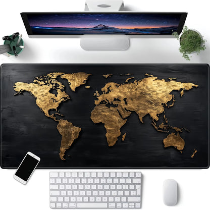 Extra Large World Map Gaming Mouse Pad - Non-Slip Rubber Desk Mat for PC & Laptop - Perfect Gamer Desk Accessory