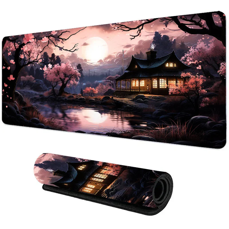 Night Moonlight Large Non-Slip Gaming Mouse Pad - Perfect for Esports & Office Use!