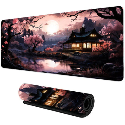 Night Moonlight Large Non-Slip Gaming Mouse Pad - Perfect for Esports & Office Use!
