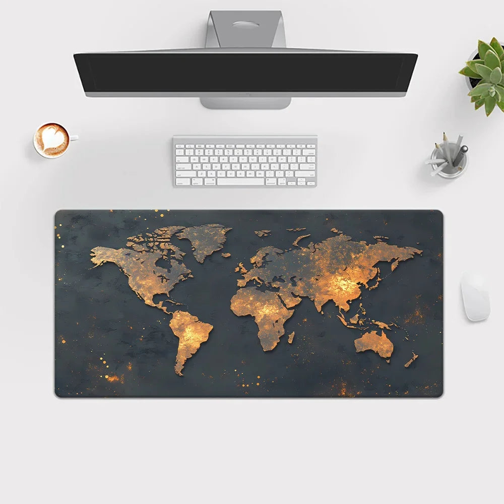 Extra Large World Map Gaming Mouse Pad - Non-Slip Rubber Desk Mat for PC & Laptop - Perfect Gamer Desk Accessory