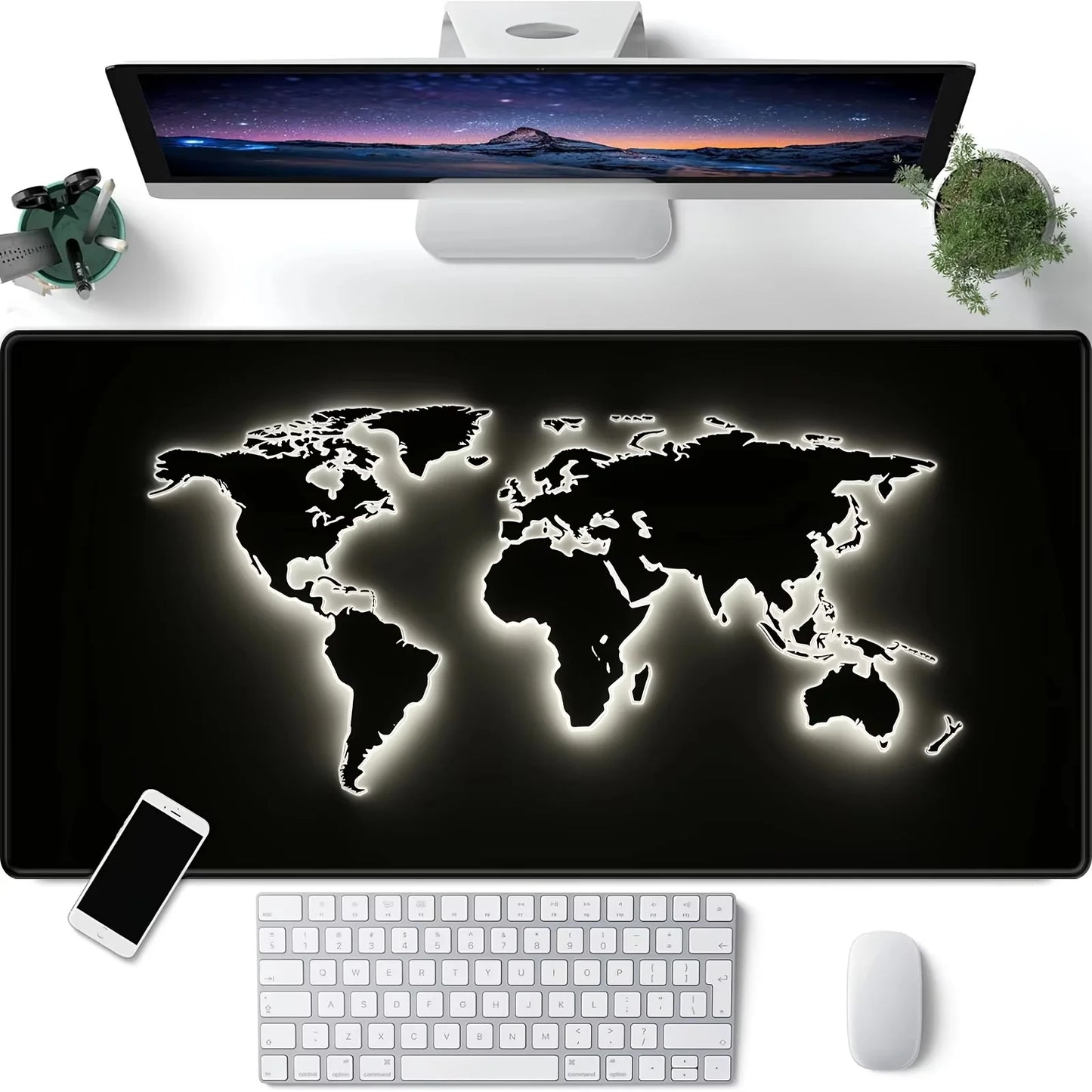 Extra Large World Map Gaming Mouse Pad - Non-Slip Rubber Desk Mat for PC & Laptop - Perfect Gamer Desk Accessory