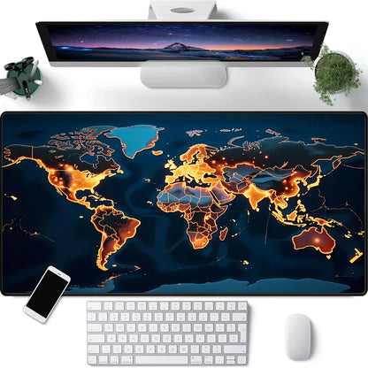 Extra Large World Map Gaming Mouse Pad - Non-Slip Rubber Desk Mat for PC & Laptop - Perfect Gamer Desk Accessory