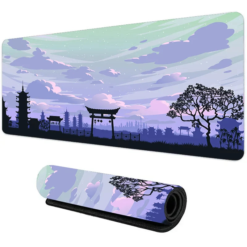 Night Moonlight Large Non-Slip Gaming Mouse Pad - Perfect for Esports & Office Use!