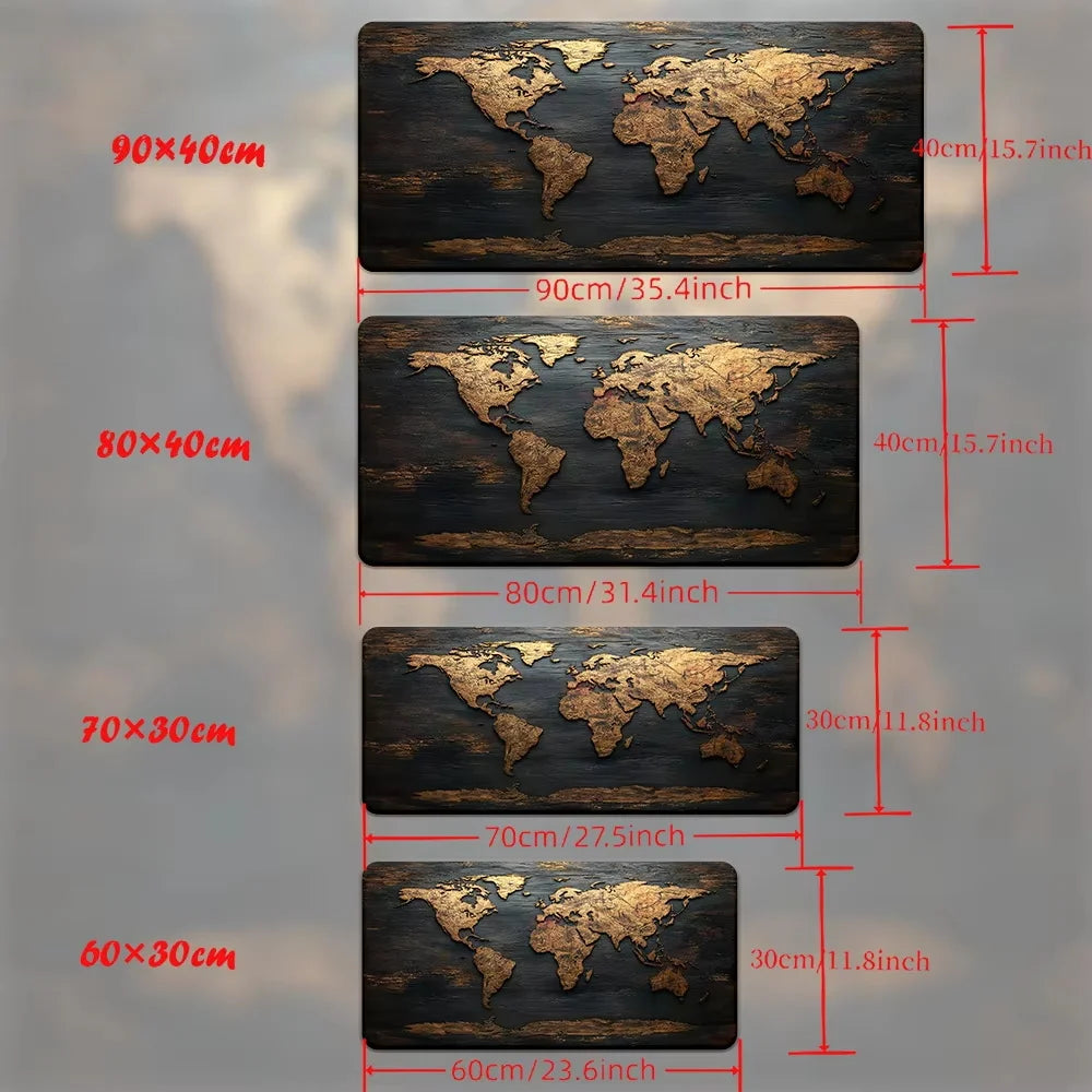 Extra Large World Map Gaming Mouse Pad - Non-Slip Rubber Desk Mat for PC & Laptop - Perfect Gamer Desk Accessory