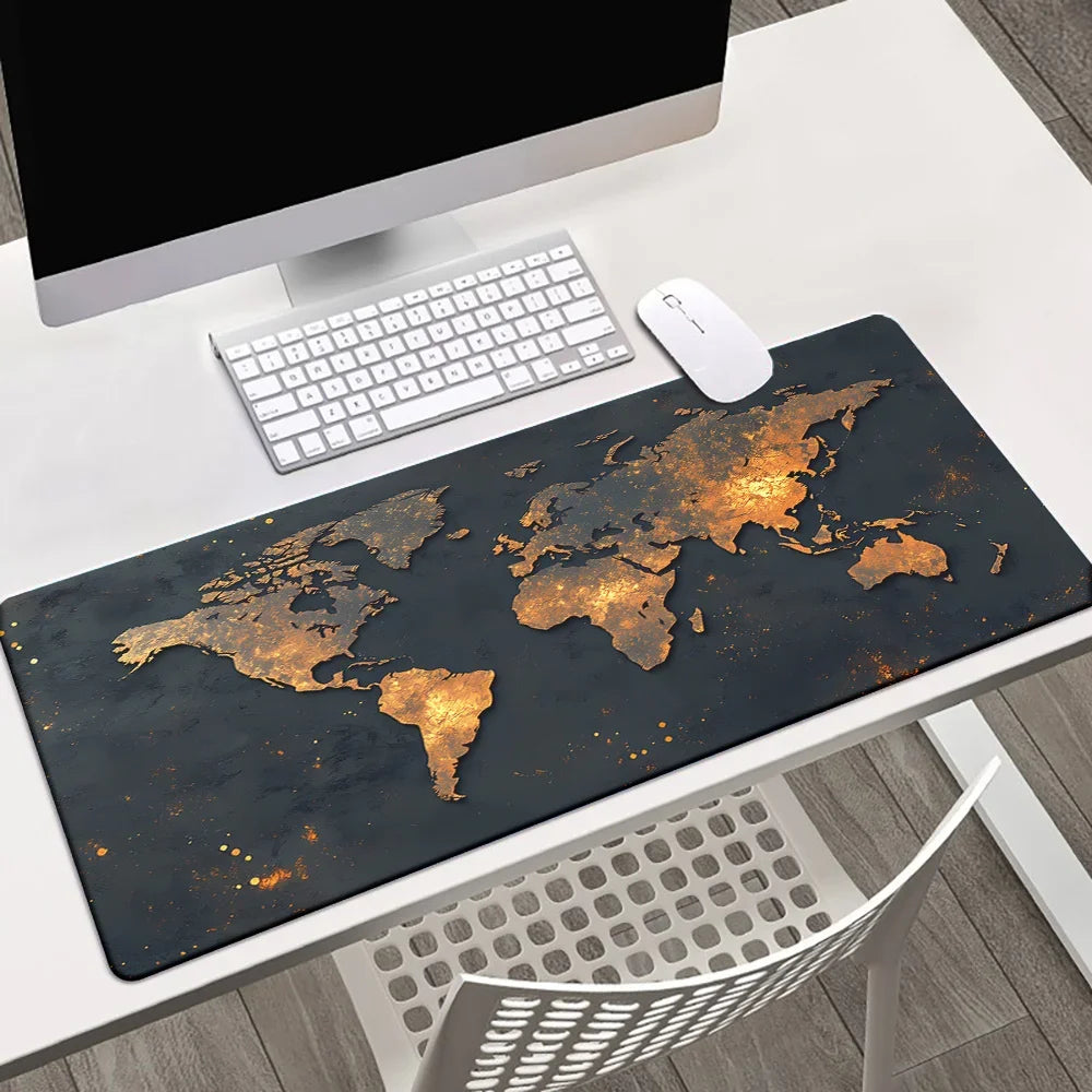 Extra Large World Map Gaming Mouse Pad - Non-Slip Rubber Desk Mat for PC & Laptop - Perfect Gamer Desk Accessory