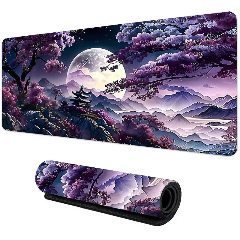 Night Moonlight Large Non-Slip Gaming Mouse Pad - Perfect for Esports & Office Use!
