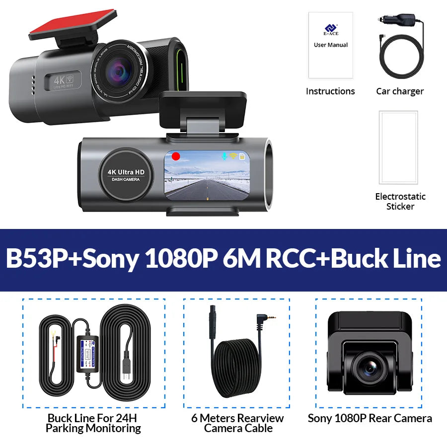 Capture Every Moment with Our 4K UHD Dash Cam: Night Vision, Built-In Wi-Fi, and GPS for 24/7 Protection