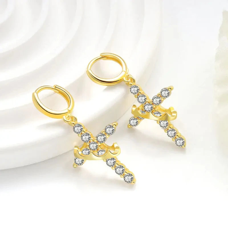 Elevate Your Style with the Rotatable Crown Rhinestone Cross Choker Necklace - Perfect Minimalist Christian Jewelry for Women