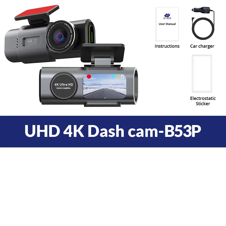 Capture Every Moment with Our 4K UHD Dash Cam: Night Vision, Built-In Wi-Fi, and GPS for 24/7 Protection