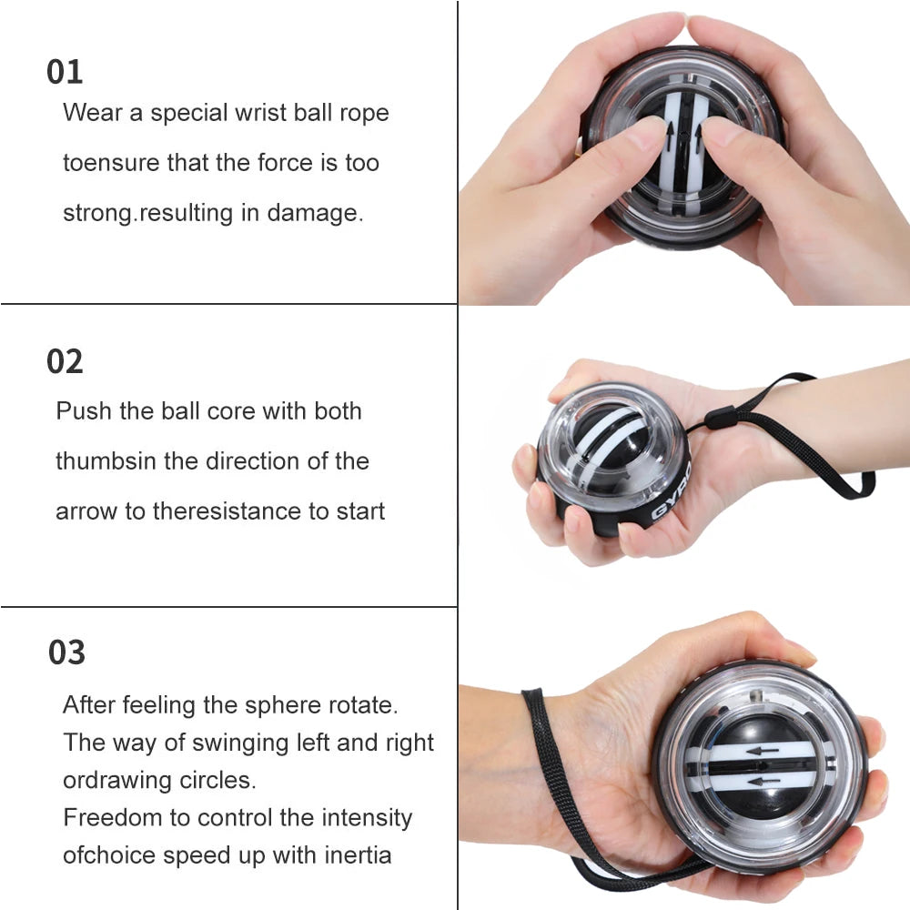 Revolutionary Self-Starting Wrist Gyro Ball Power Trainer - Enhance Your Forearm and Finger Strength for Ultimate Performance