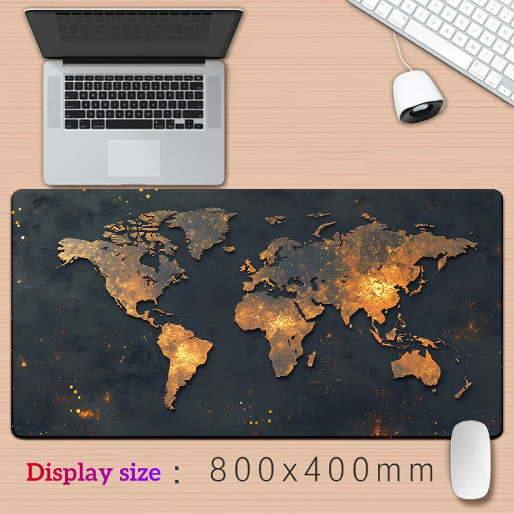 Extra Large World Map Gaming Mouse Pad - Non-Slip Rubber Desk Mat for PC & Laptop - Perfect Gamer Desk Accessory