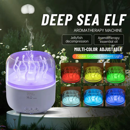 Air Humidifier for Bedroom 280ML Rotating Sea Grass Ultrasonic Aromatherapy Diffusers Mist Maker Fragrance Essential Oil Aroma