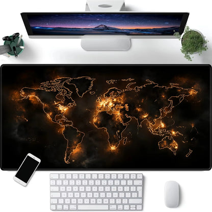 Extra Large World Map Gaming Mouse Pad - Non-Slip Rubber Desk Mat for PC & Laptop - Perfect Gamer Desk Accessory